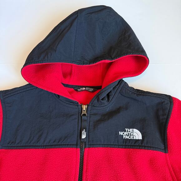 The North Face Freestyle Fleece Hooded Jacket Red Youth Large 14/16 - Picture 5 of 13